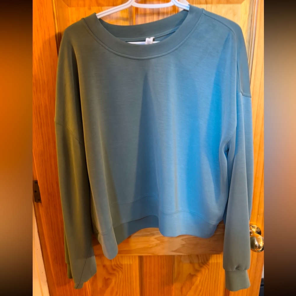 Tidewater Teal Softstream Oversized Cropped Sweater